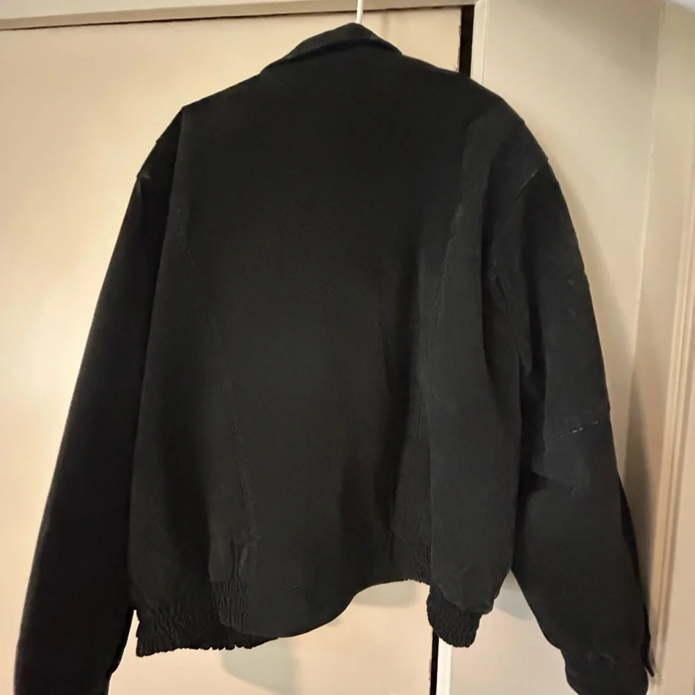 Vintage Men's Black Suede Bomber Jacket